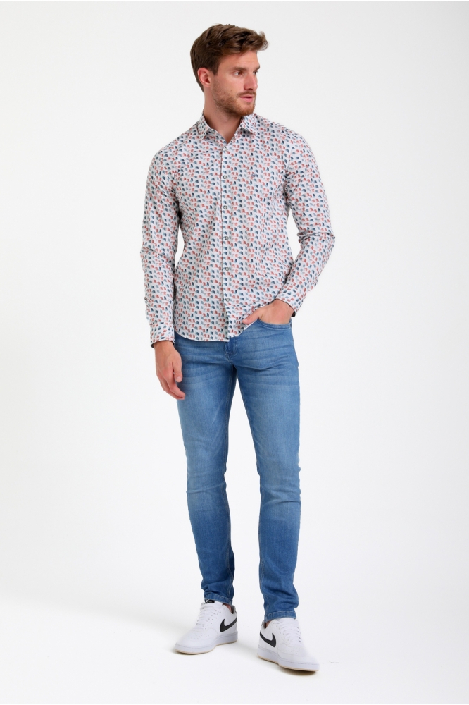 POPLIN STRETCH OVERHEMD 335539 102 ecru